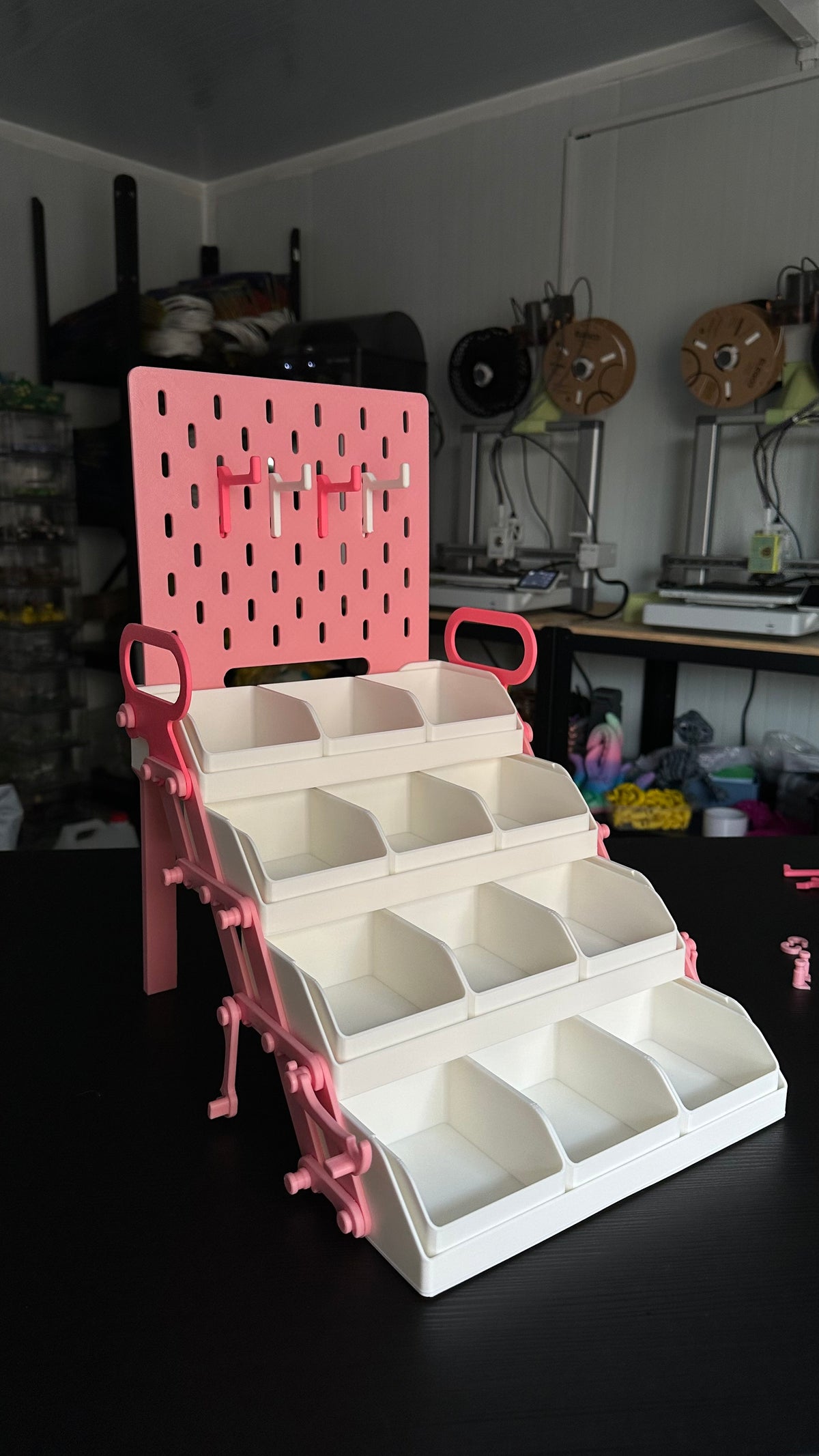 Display Organiser box pink and white
