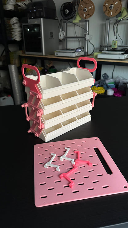 Display Organiser box pink and white