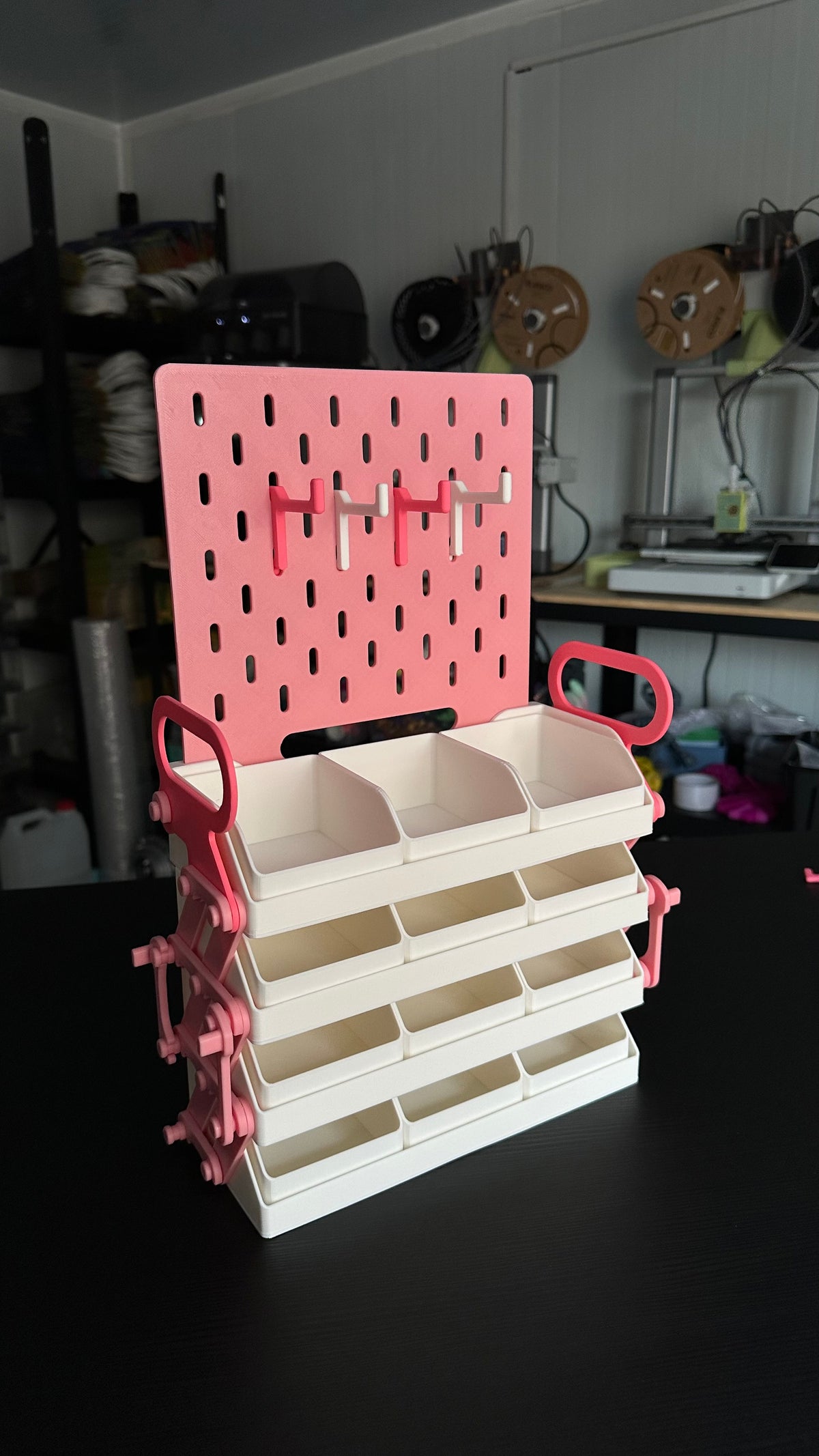 Display Organiser box pink and white