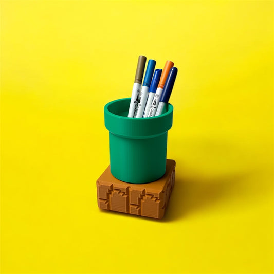 Super Mario pipe pen holder